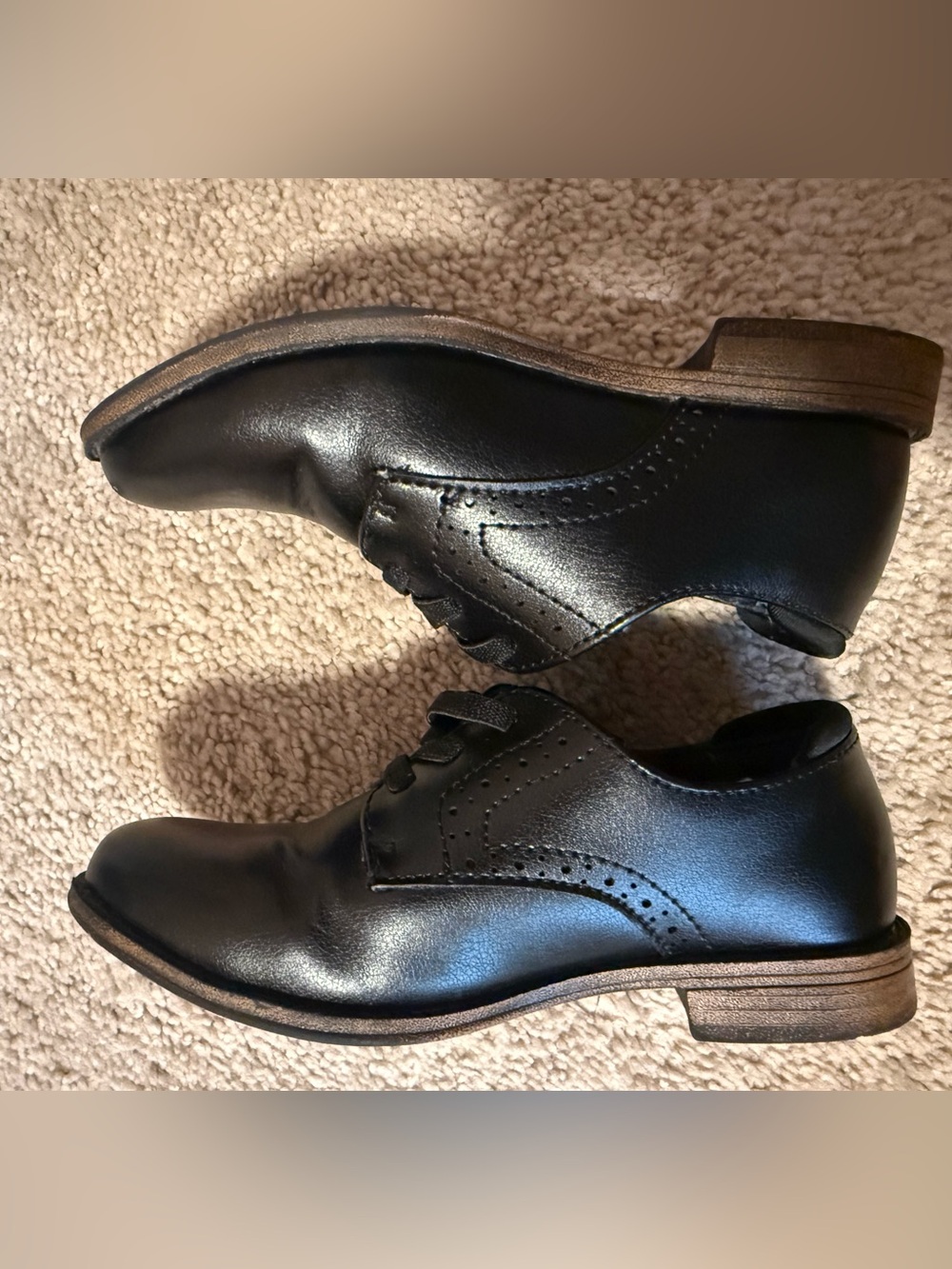 Black boys Dress Oxfords - Classic Leather Lace-Up
